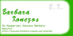 barbara konczos business card